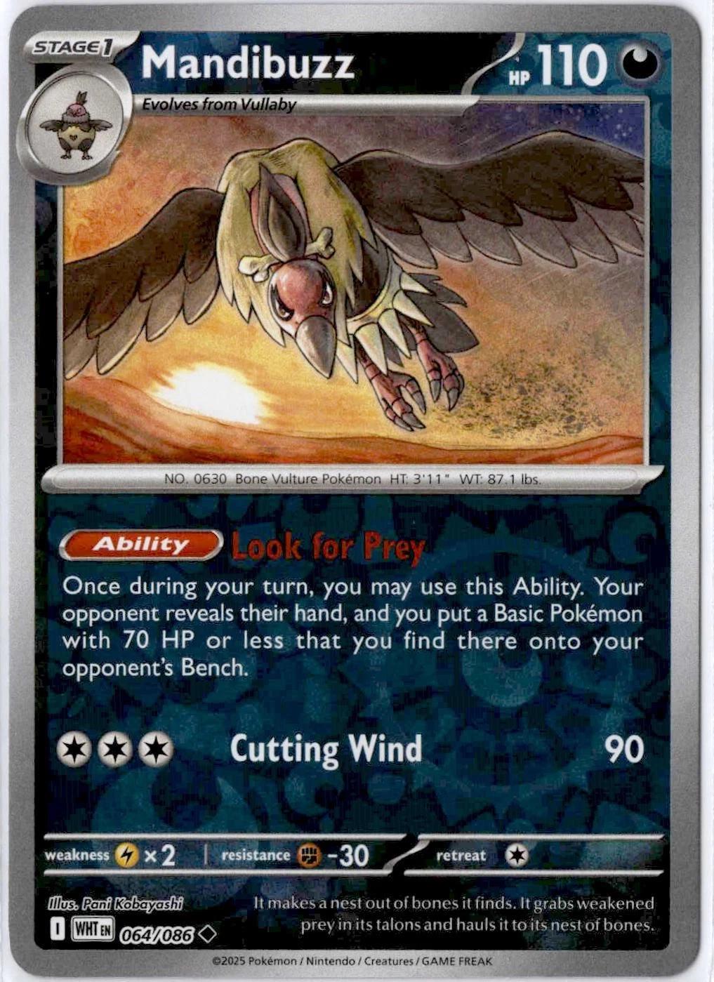 White Flare Mandibuzz [Reverse] Pokémon card